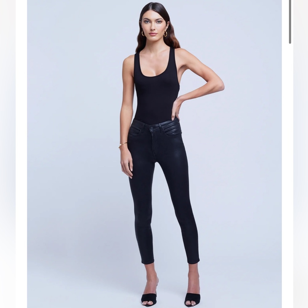 L’AGENCE Margot Coated Skinny Jean Black Women’s 26